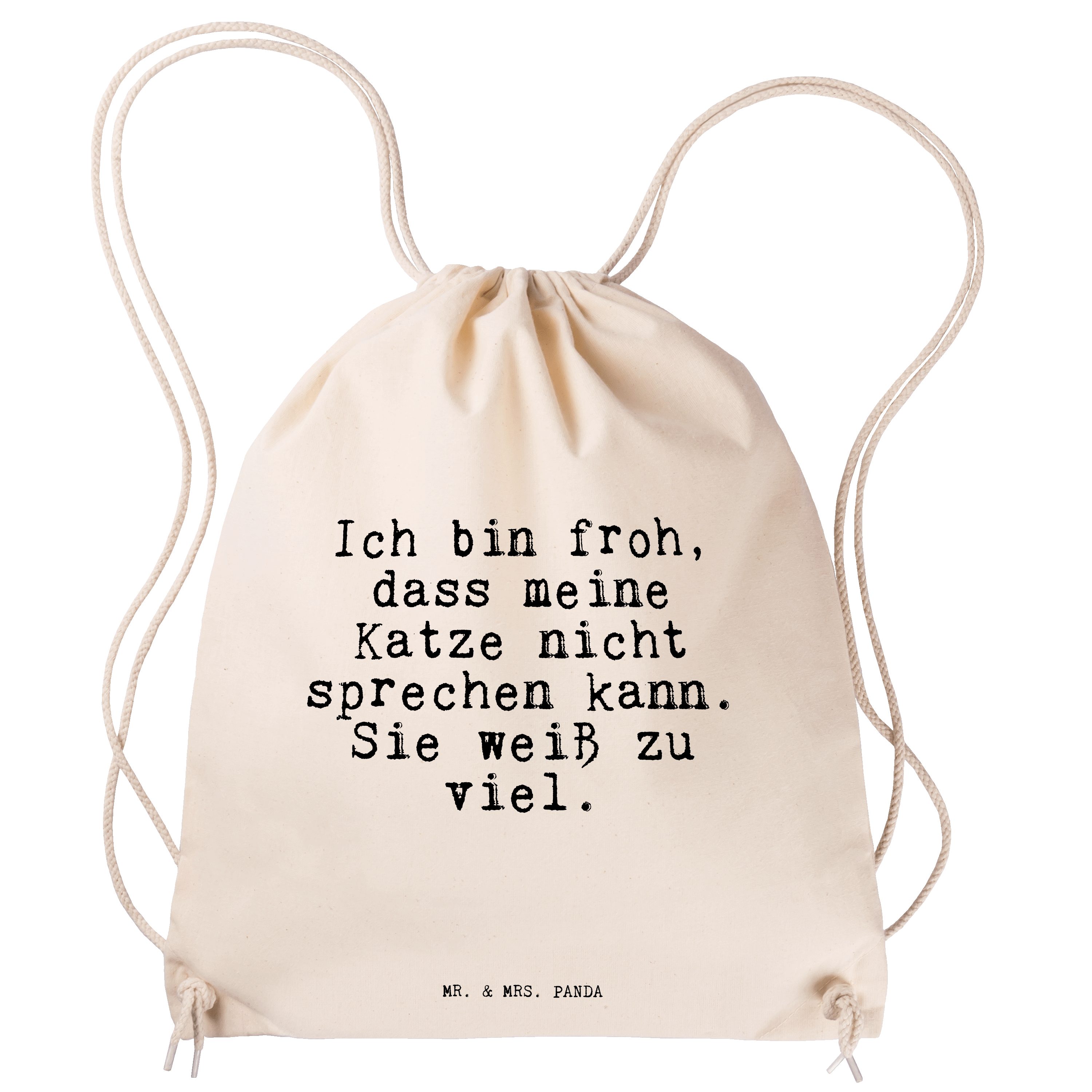 Mr. & Mrs. Panda Sporttasche Ich bin froh, dass... - Transparent - Geschenk, Kater, Tasche, Sportt (1-tlg)