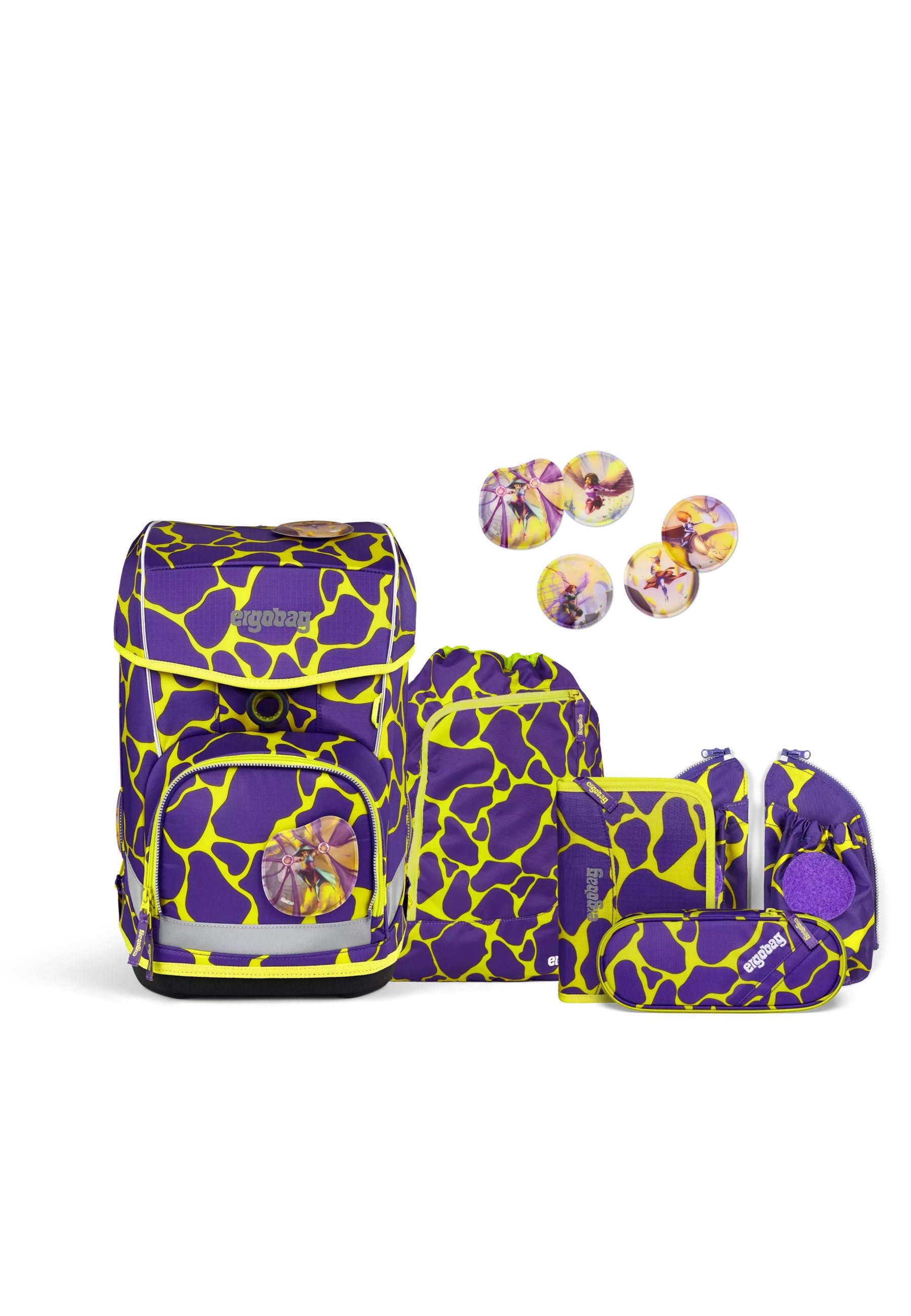 ergobag Schulranzen cubo light Set (6-tlg., 5-teiliges Set)
