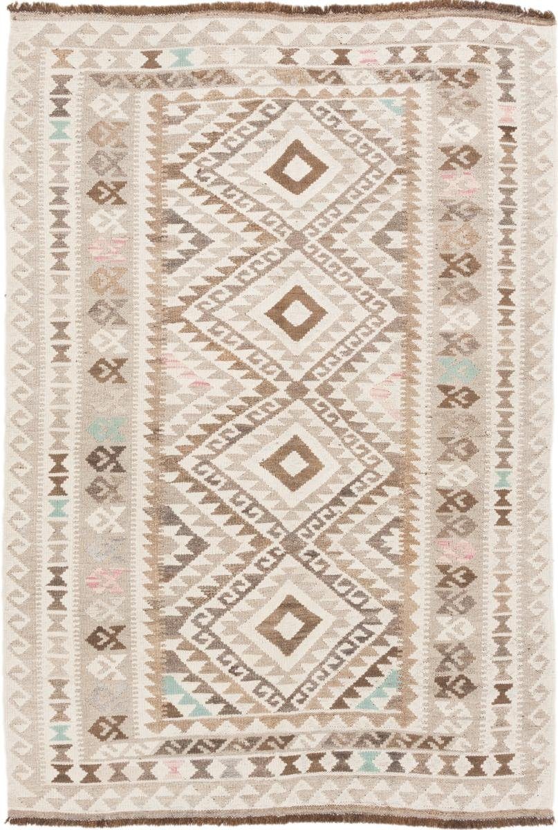 Moderner 3 Trading, mm Kelim Afghan Höhe: Handgewebter Orientteppich, rechteckig, Heritage 130x194 Nain Orientteppich