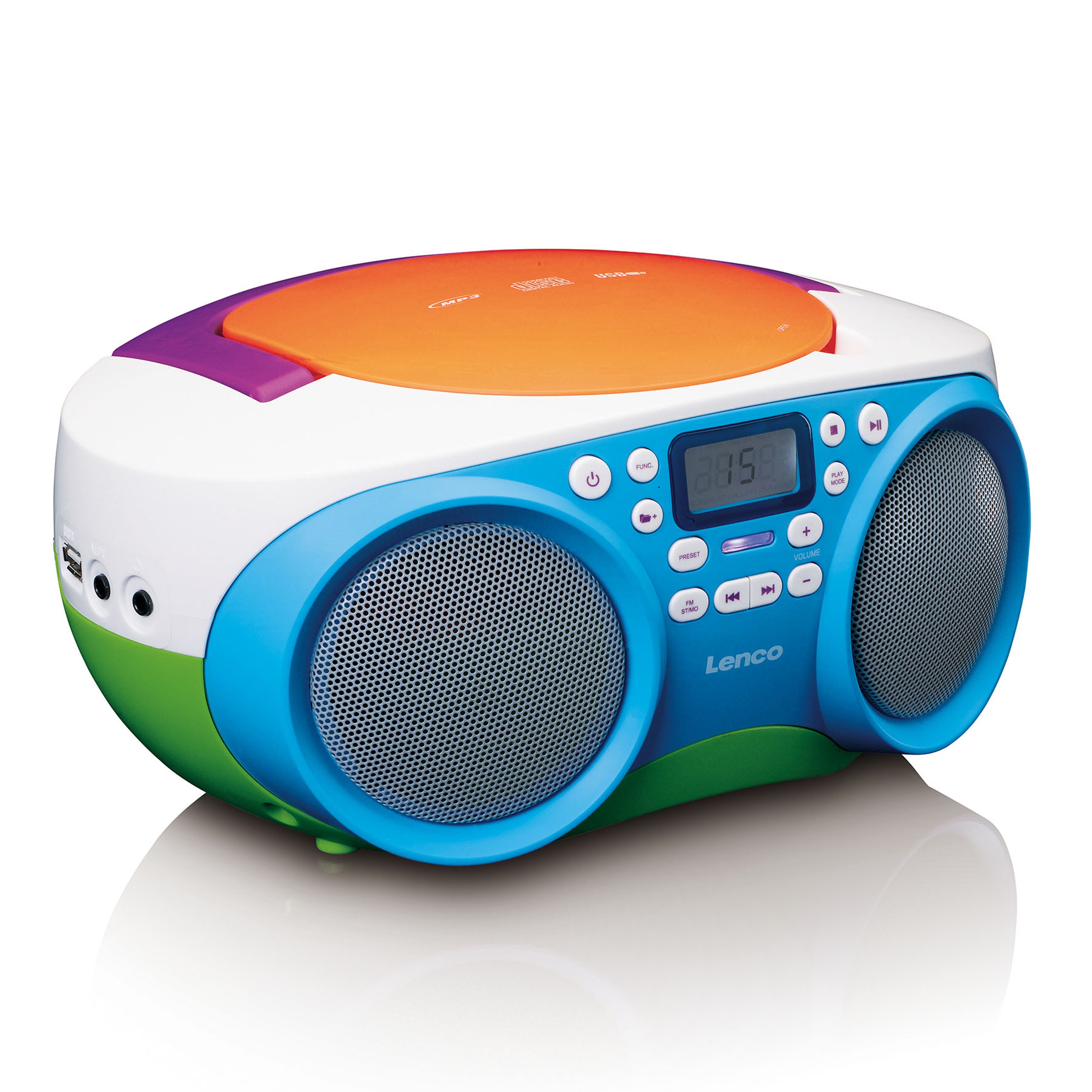 Lenco SCD-41 Radio (Tragbares Radio, FM-Radio, CD/MP3/USB/AUX, Kinderfreundlich, Batterie/Netz)