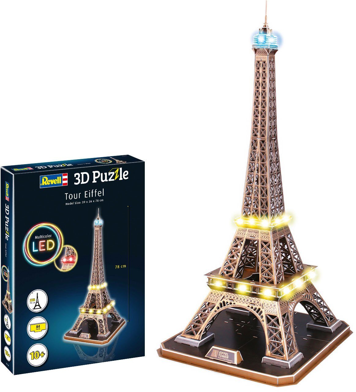 Image of REVELL Eiffelturm - LED Edition 3D Puzzle, Mehrfarbig