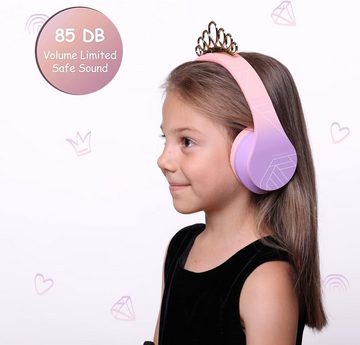 PowerLocus Vielseitige Anschlussmöglichkeiten Kinder-Kopfhörer (Komfortable Design mit weichen Schaumstoff-Ohrpolstern und einem gepolsterten Kopfband ermöglicht stundenlangen Tragekomfort, Audiokabel mit gesundheitsbewusstem 85 dB Limit bieten Musikgenuss)