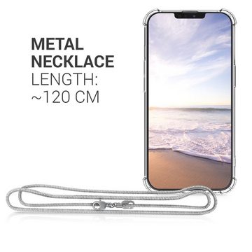 kwmobile Handyhülle Hülle für Apple iPhone 13 Pro, mit Metall Kette zum Umhängen - Silikon Handy Cover Case Schutzhülle