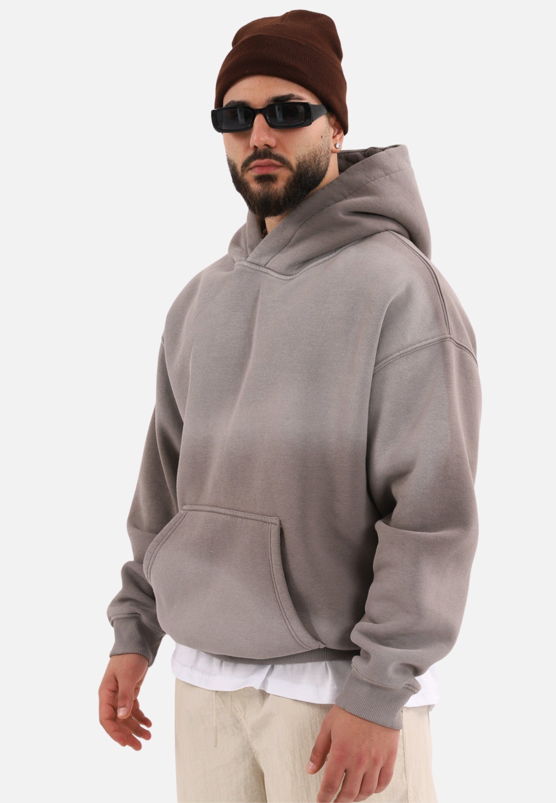 Hoodie einfarbiger Spray Basic Oversized Hoodie