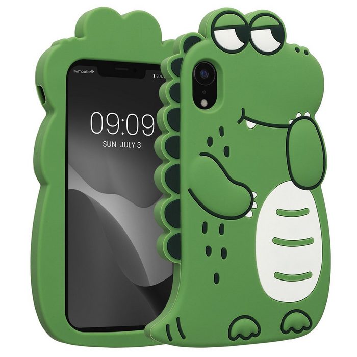 kwmobile Handyhülle Hülle für Apple iPhone XR Silikon Handy Schutzhülle Cover Case - Süßer Dinosaurier Design