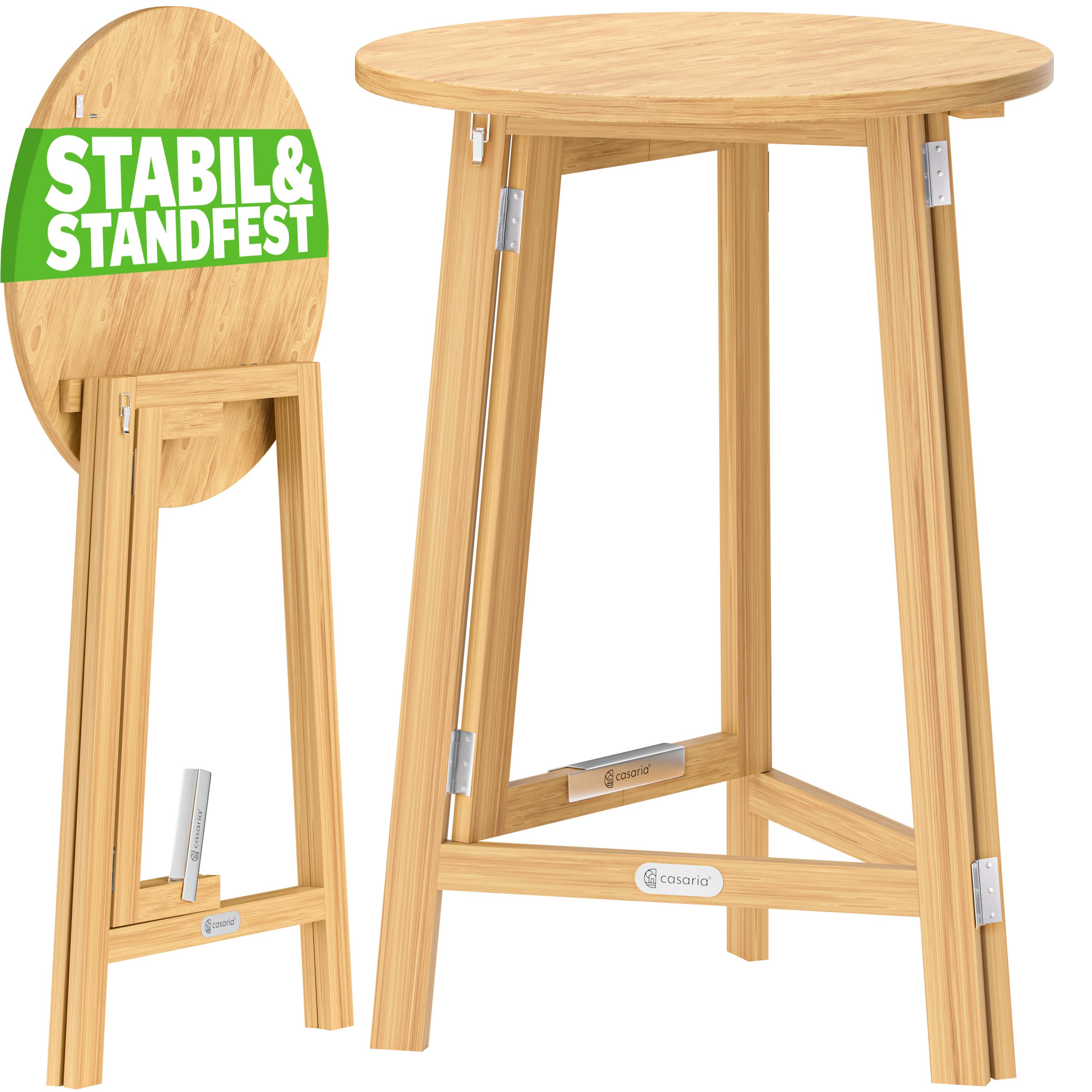 Casaria Stehtisch, 2er Set Holz klappbar 111cm hoch 78cm rund Bistro Garten Gastro Party