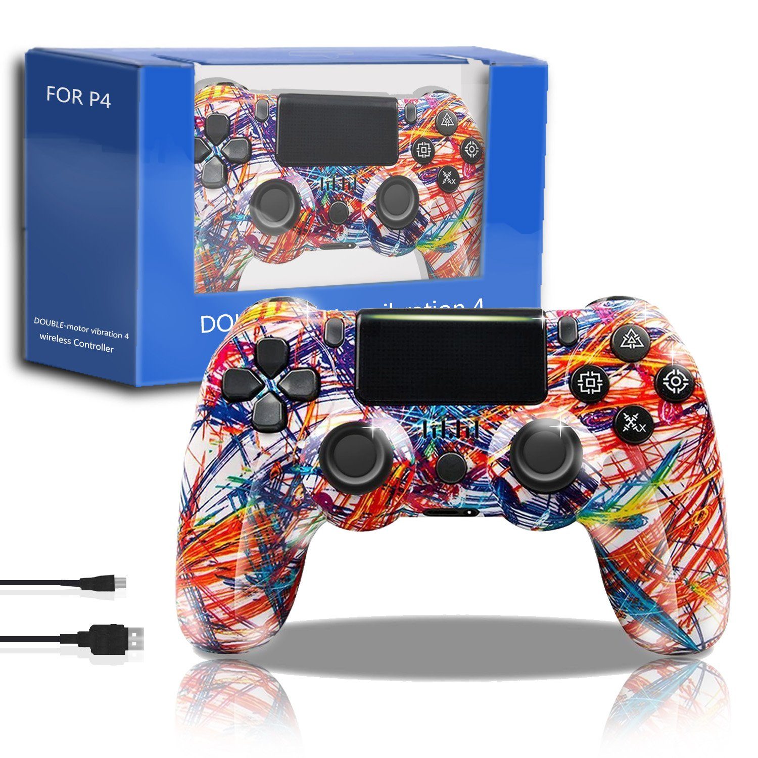 PS4, Bluetooth KINSI PlayStation Game 4-Controller Gamepad, Controller, Wireless, für