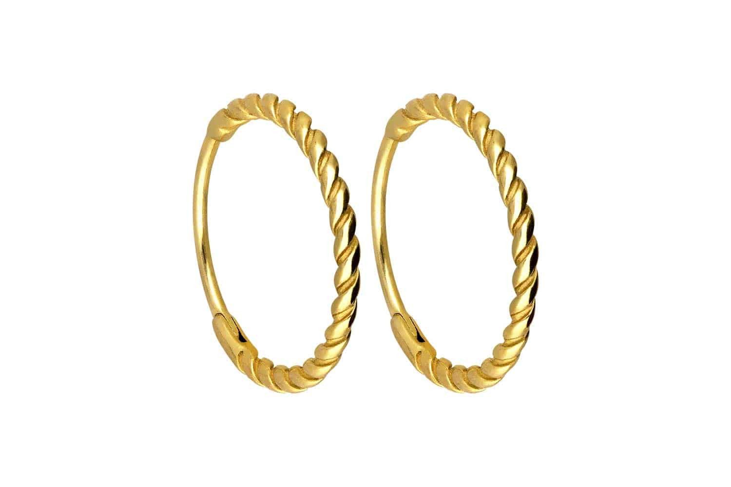FILANGO Piercing-Set Chirurgenstahl Ohrclicker Creolen GEDREHT günstig online kaufen