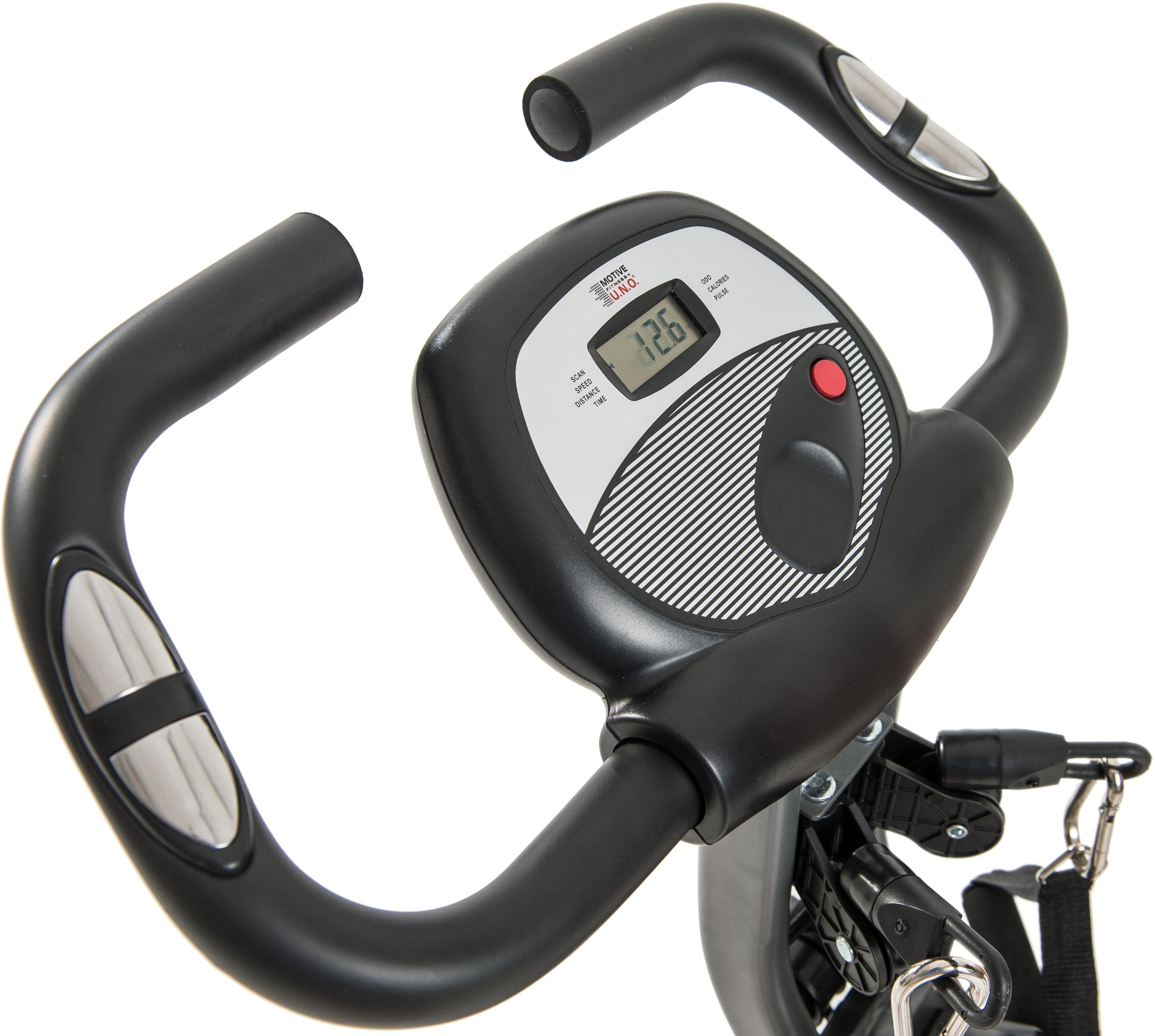 MOTIVE FITNESS by U.N.O. Heimtrainer Multi-Function X-BIKE (mit/ohne Unterlegmatte) (inkl. Seilzug für Arme und Beine), 120 kg max. Benutzergewicht, klappbar, F – Bild 4 von 5