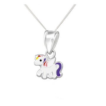 schmuck23 Kettenanhänger Anhänger Kette Einhorn 925 Silber Kinder Mädchen (Halskette mit Anhänger), Silberanhänger Kettenanhänger Kinderschmuck Halskette