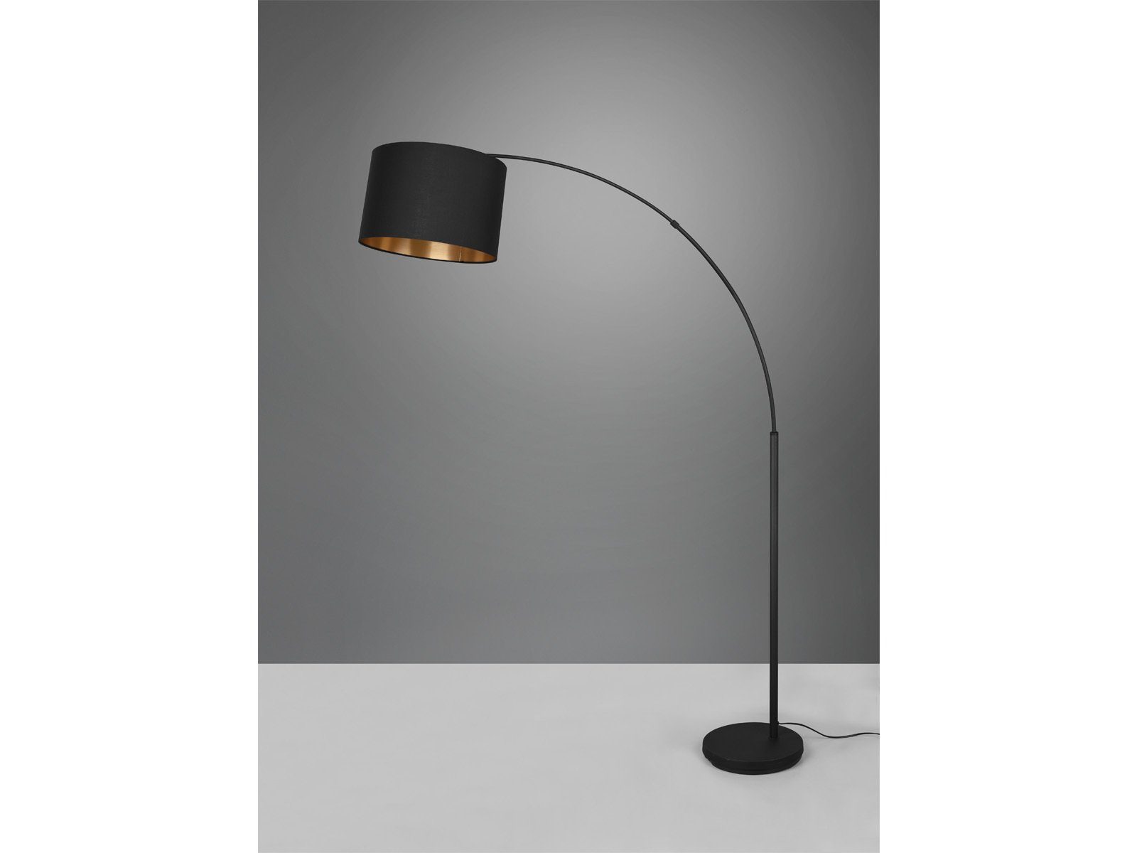 Schwarz wechselbar, LED meineWunschleuchte LED für ge-bogen Stehlampe Gold-en, 171cm Dimmfunktion, Bogenlampe, dimmbar Warmweiß, Höhe Esstisch