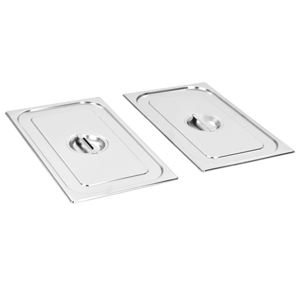 vidaXL Deckel Deckel für GN 1/1 Behälter 2 Stk. Edelstahl