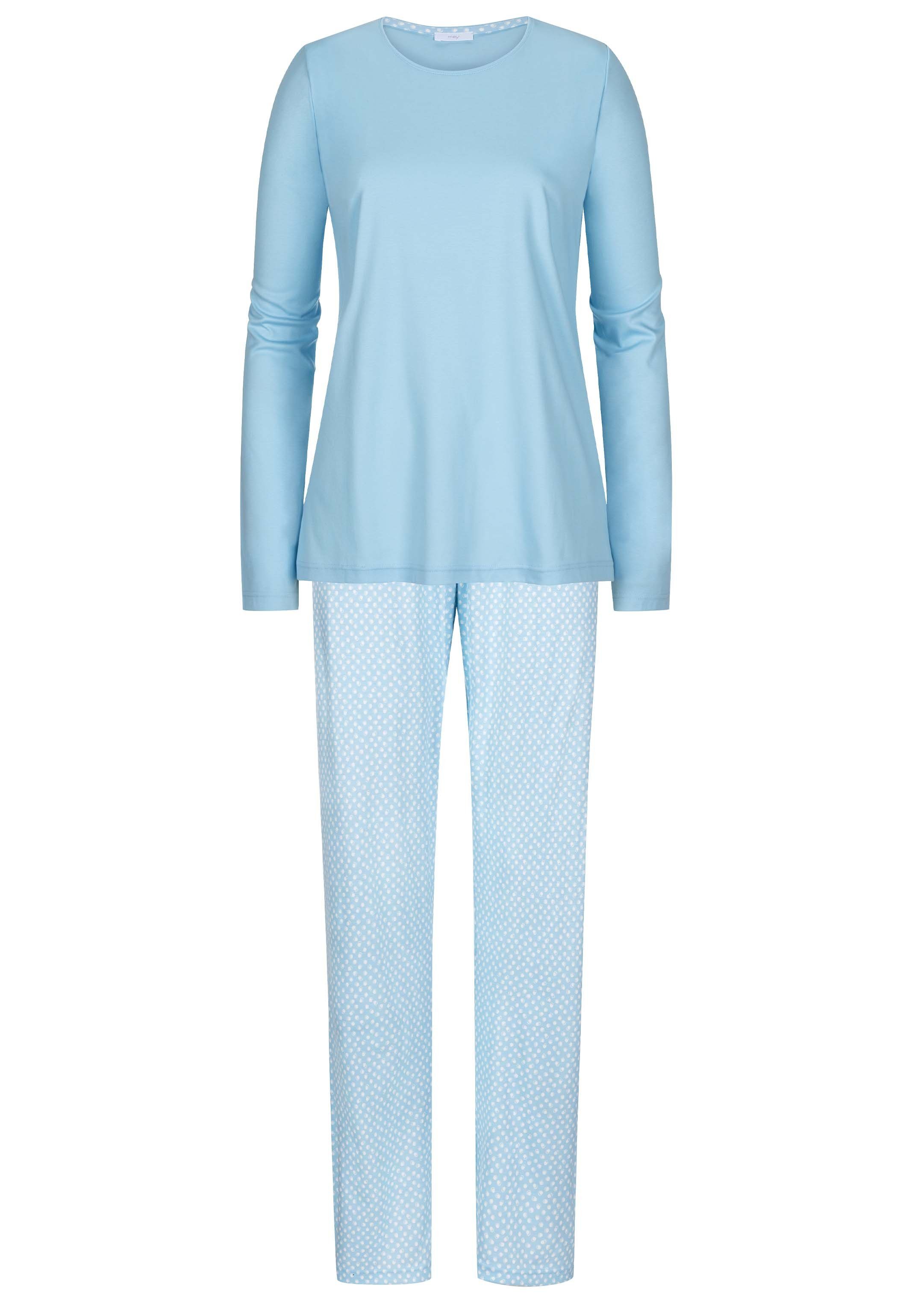 Mey 2-teilger 2 Baumwolle lockerem Emelie - Schnitt tlg) Schlafanzug mit - Schlafanzug (Set, Pyjama