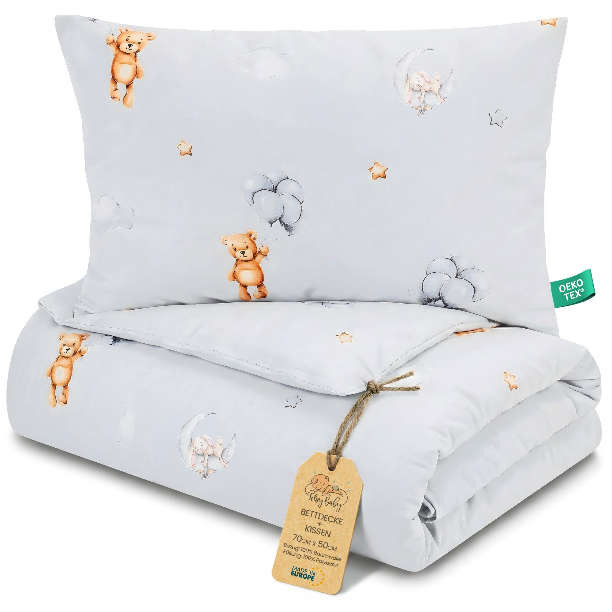 Totsy Baby Babybettwäsche Kinder Bettdecke ohne Bezug – Baby Decke und Kissen Set aus Baumwolle