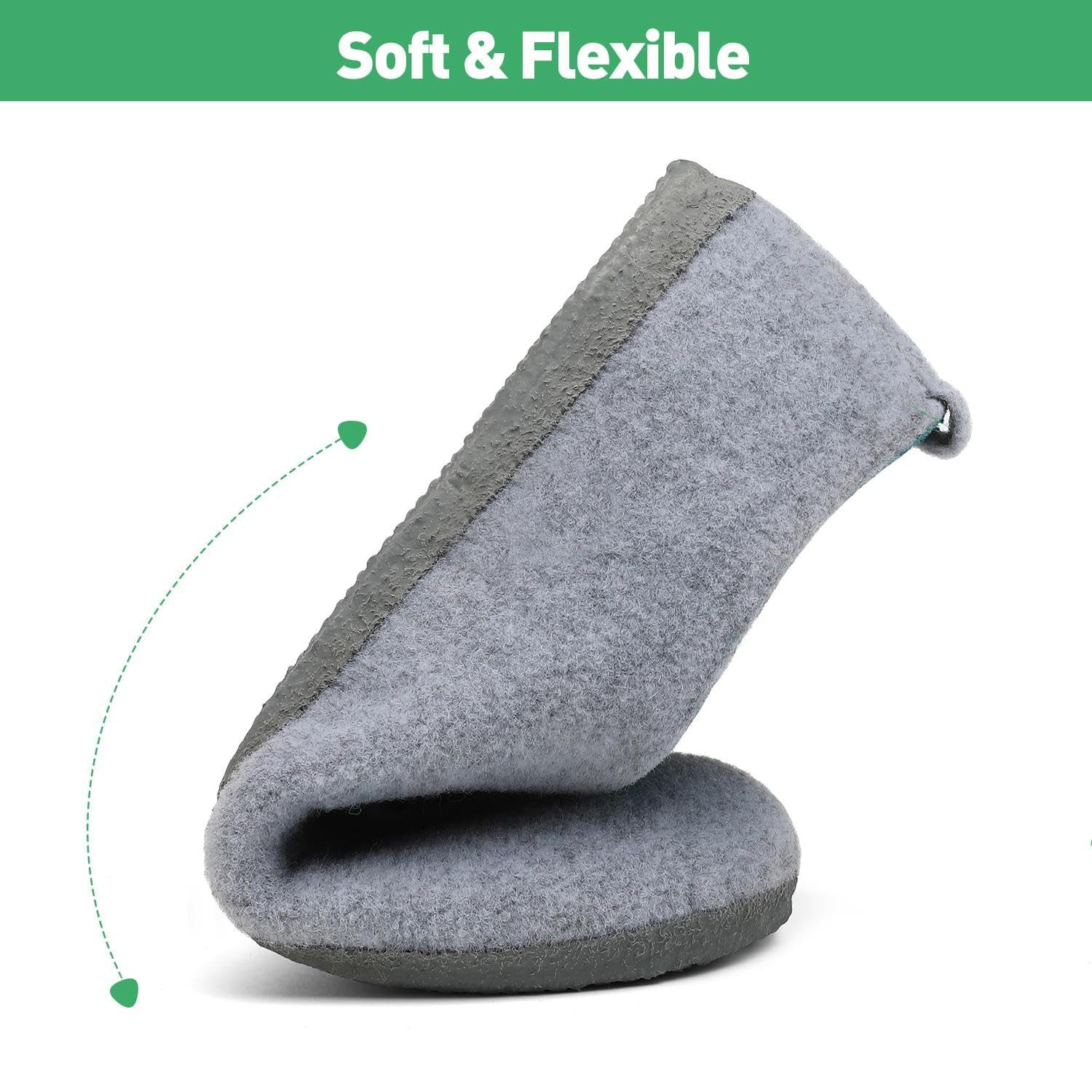 Home & Joy vegan & recycled Comfort Filz unisex Hausschuh (hohe Hüttenschuhe, Fußbett entnehmbar, weich & warm gefüttert, bequem) Pantoffeln Latschen Schlappen Slipper Pantoletten Winter rutschfest