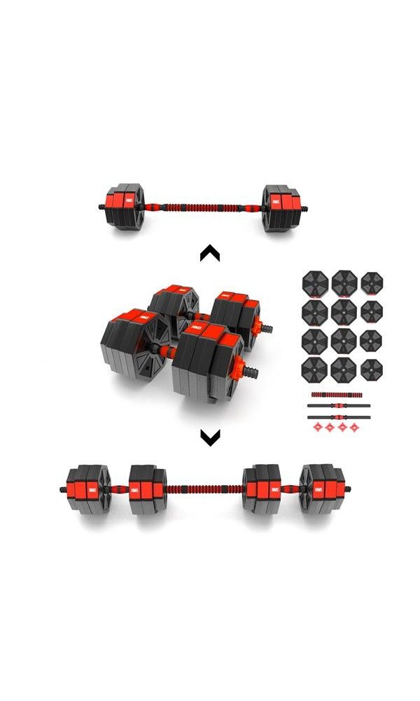 HMS Hantel-Set Fitness SGC30 Kurzhantel-Langhantelset 30kg