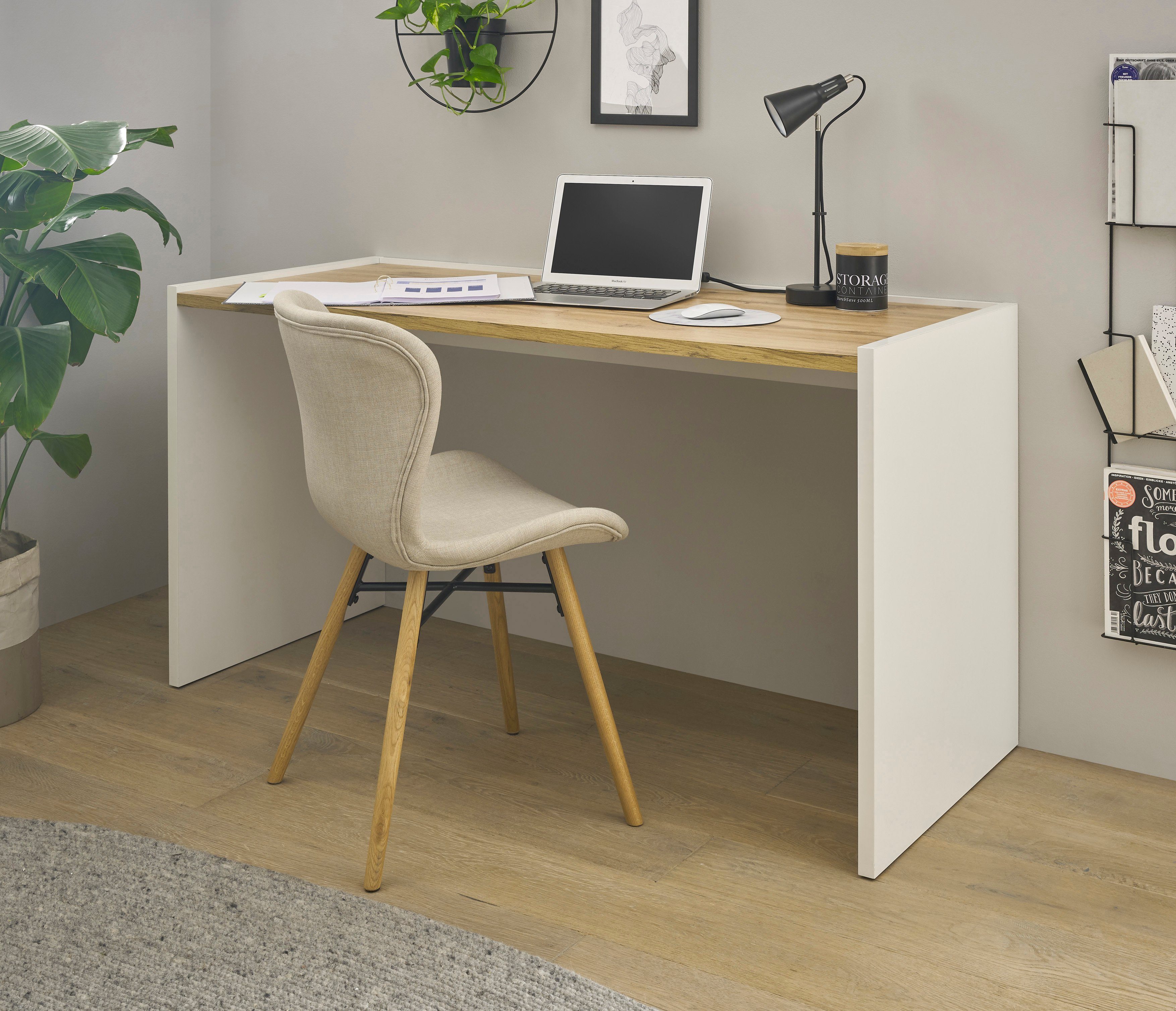 INOSIGN Schreibtisch CiTY/GiRON, cm Home Office, 143 Breite moderner Weiss wohnliches zeitlos Computertisch