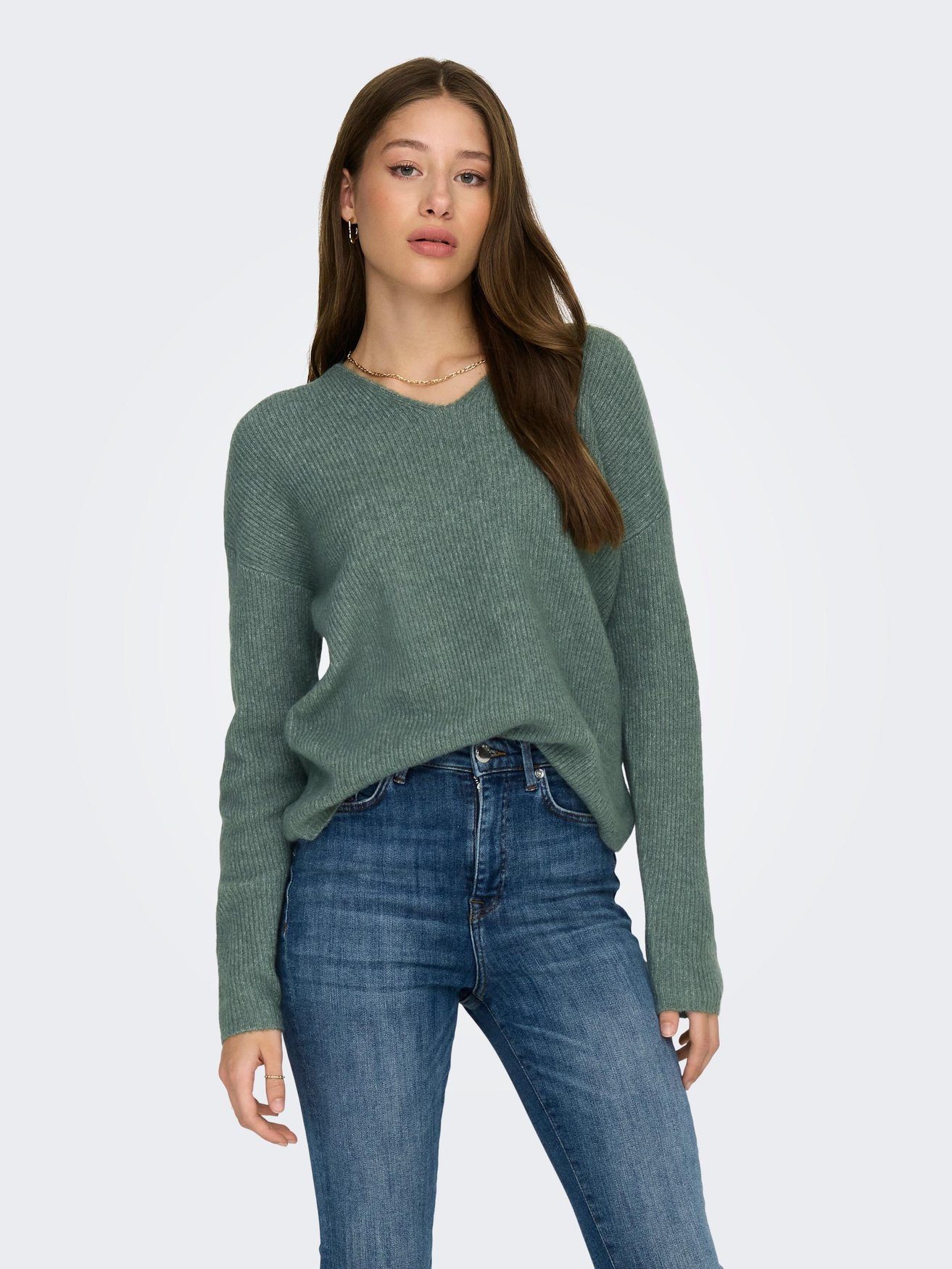 ONLY Strickpullover Warmer Strickpullover Stretch V-Ausschnitt günstig online kaufen