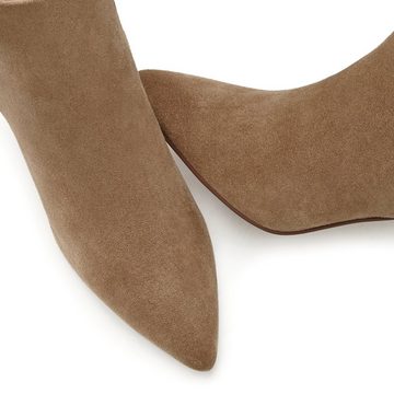 LASCANA High-Heel-Stiefelette in spitzer Form & Pfennigabsatz, Reißverschluss Stiefel VEGAN