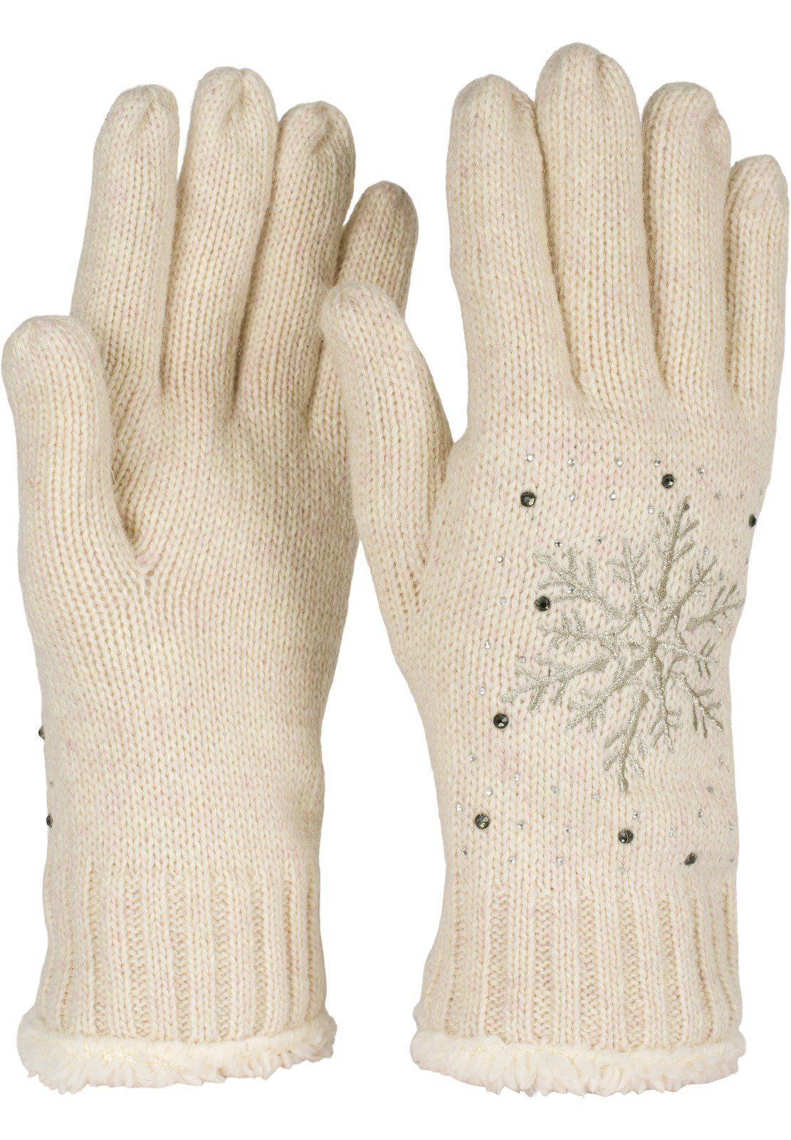 styleBREAKER Strickhandschuhe Strickhandschuhe mit Schneeflocke, Strass günstig online kaufen