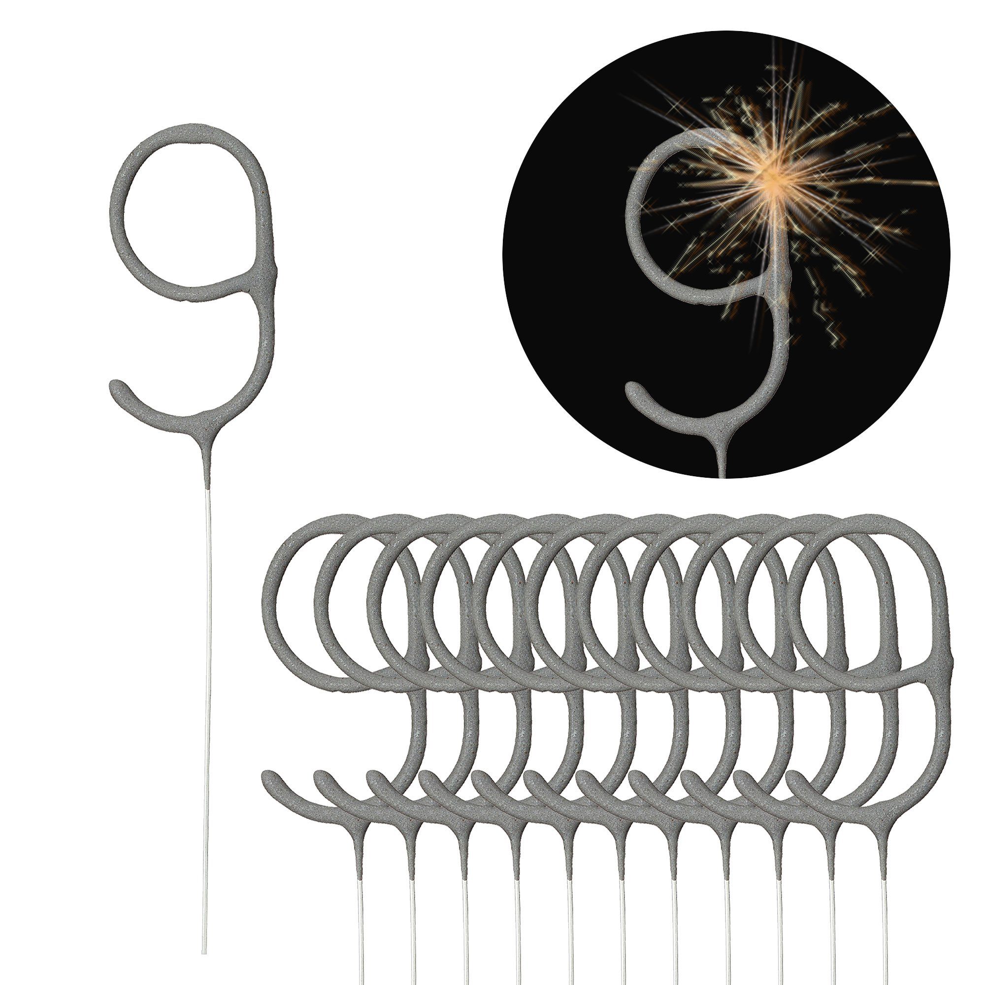 CEPEWA Geburtstagskerze Wunderkerze Zahl Neun 2er günstig online kaufen