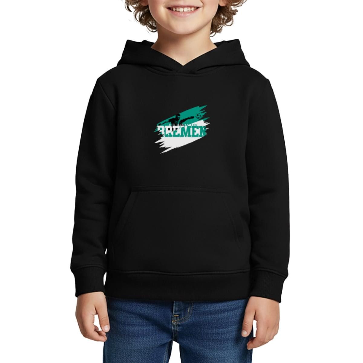 Spreadshirt Hoodie Die Macht Aus Bremen Grün-Weiß Fußball Fan Kinder Premium Hoodie (1-tlg)