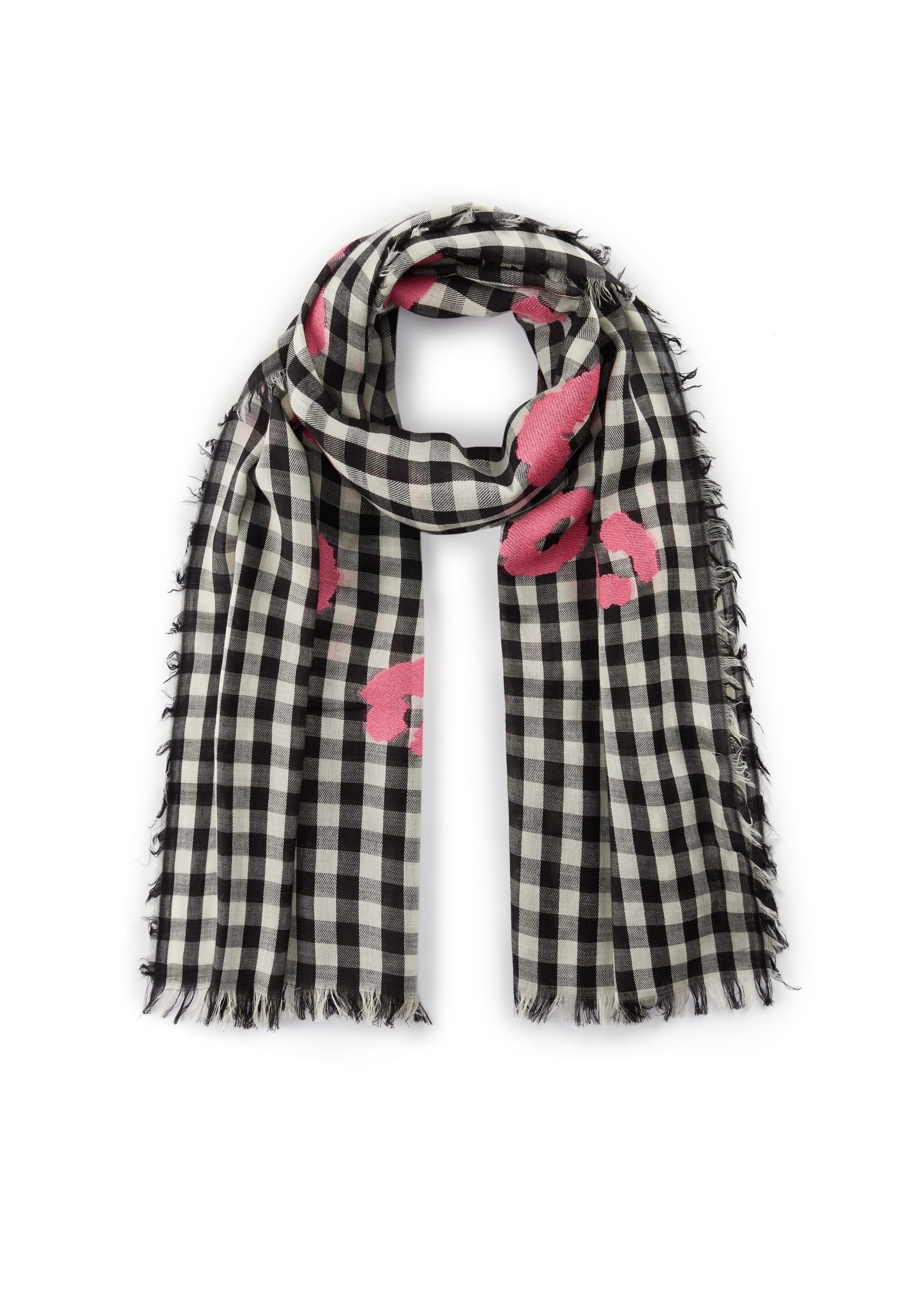 Schal Codello Fil-Coupe Schal mit Karo-Muster und Leo-Spots
