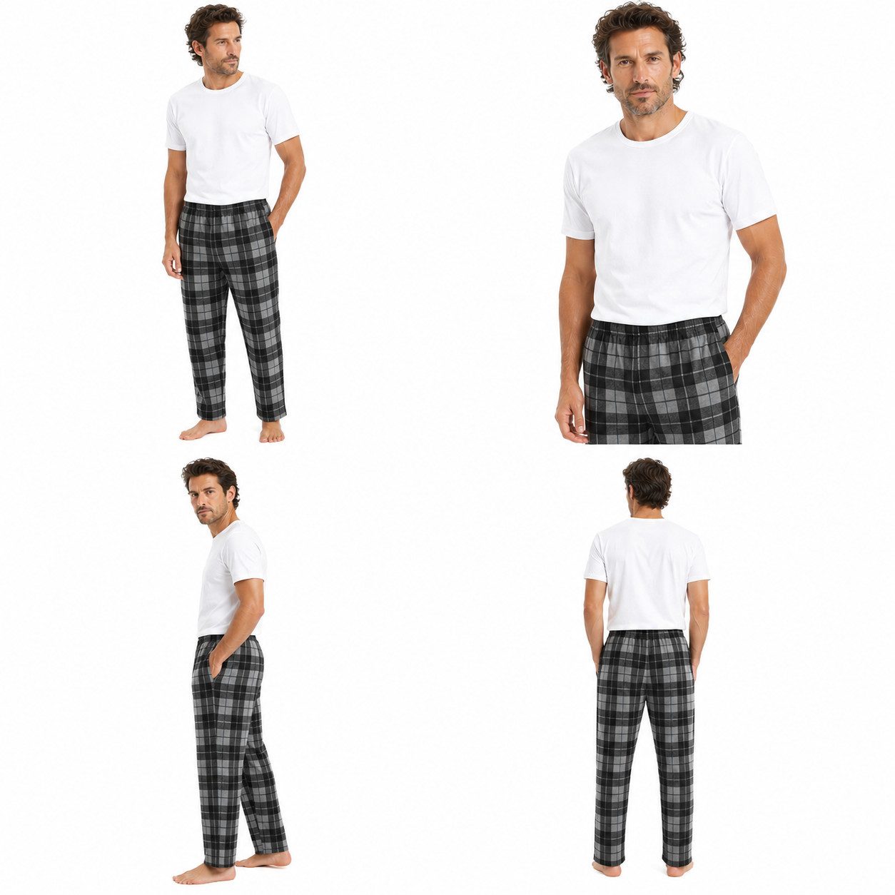 Rungassi Pyjamahose GIANVAGLIA Basic Herren Pyjamahose Schlafanzughose 752 Grau XXL