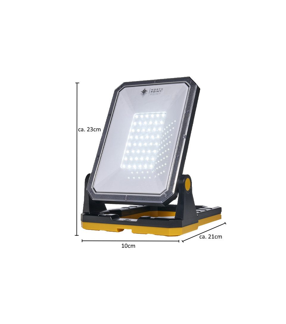 Northpoint LED Baustrahler Akku Arbeitsstrahler 3000lm dimmbar 30W kompatibel mit 7 Akkusystemen