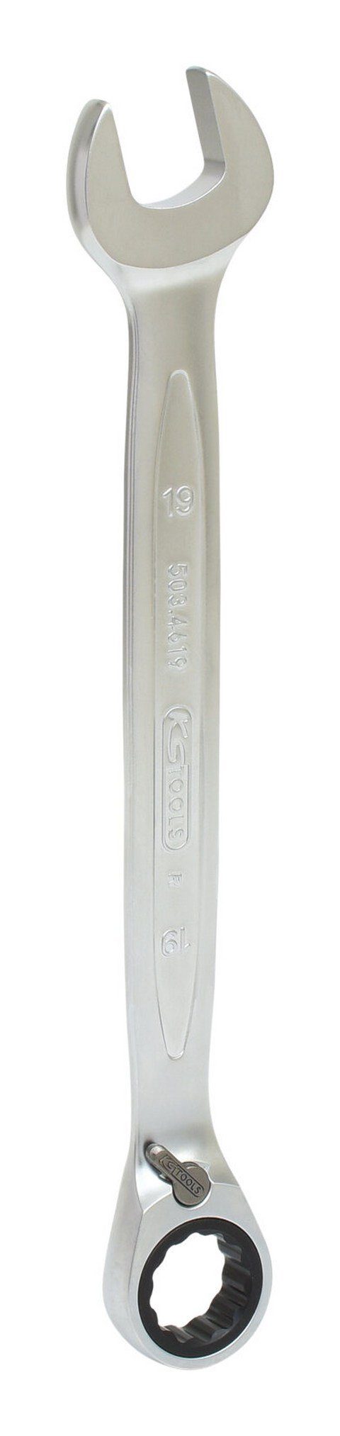 KS Tools Ratschenringschlüssel GEARplus, Ratschenringmaulschlüssel, umschaltbar, 19 mm