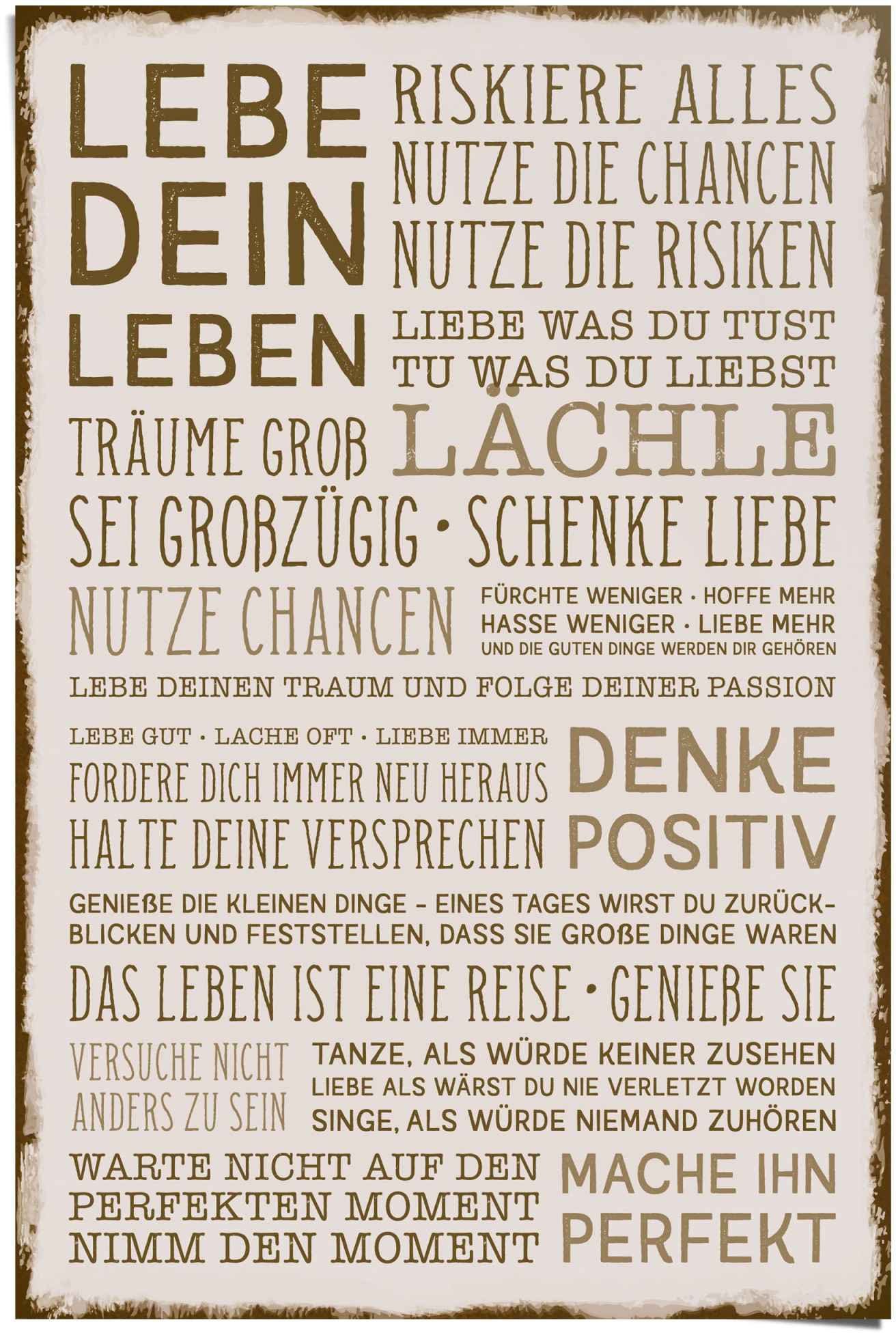 Reinders! Poster Denke positiv, (1 St) günstig online kaufen