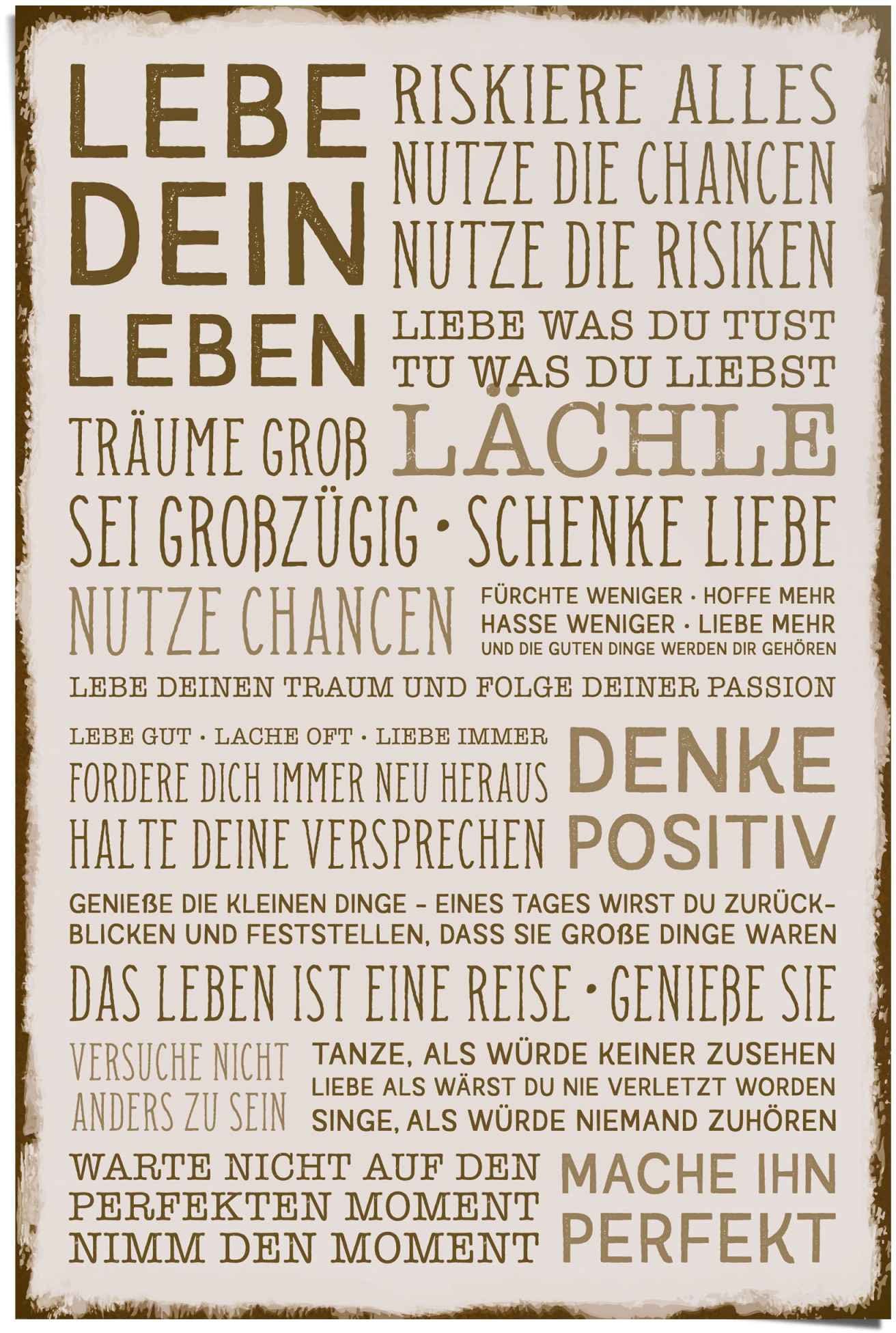 Reinders! Poster Denke positiv, (1 St) | Poster