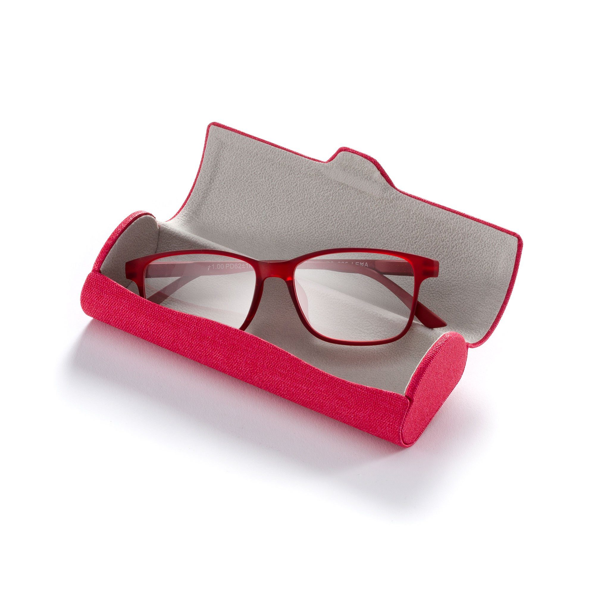 FEFI® - Klassisches Hardcase Brillenetui Relief-Leder-Look mit Prägung