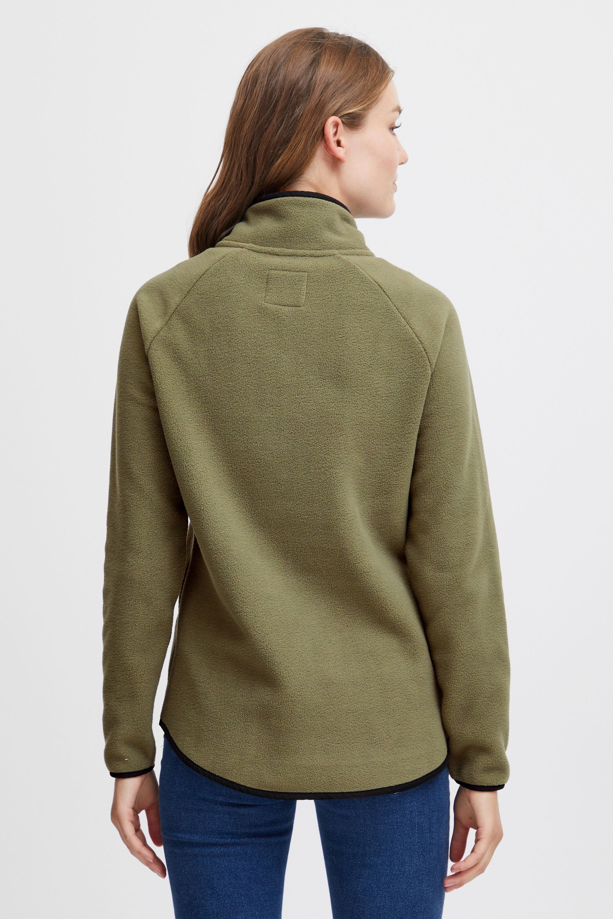 OXMO Sweatshirt OXMalita Fleece Troyer mit Stepp-Detail