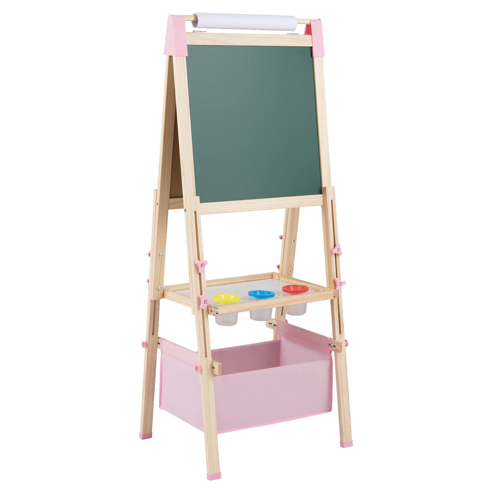 COSTWAY Standtafel Kinder Staffelei, höhenverstellbar mit 60 Zubehör