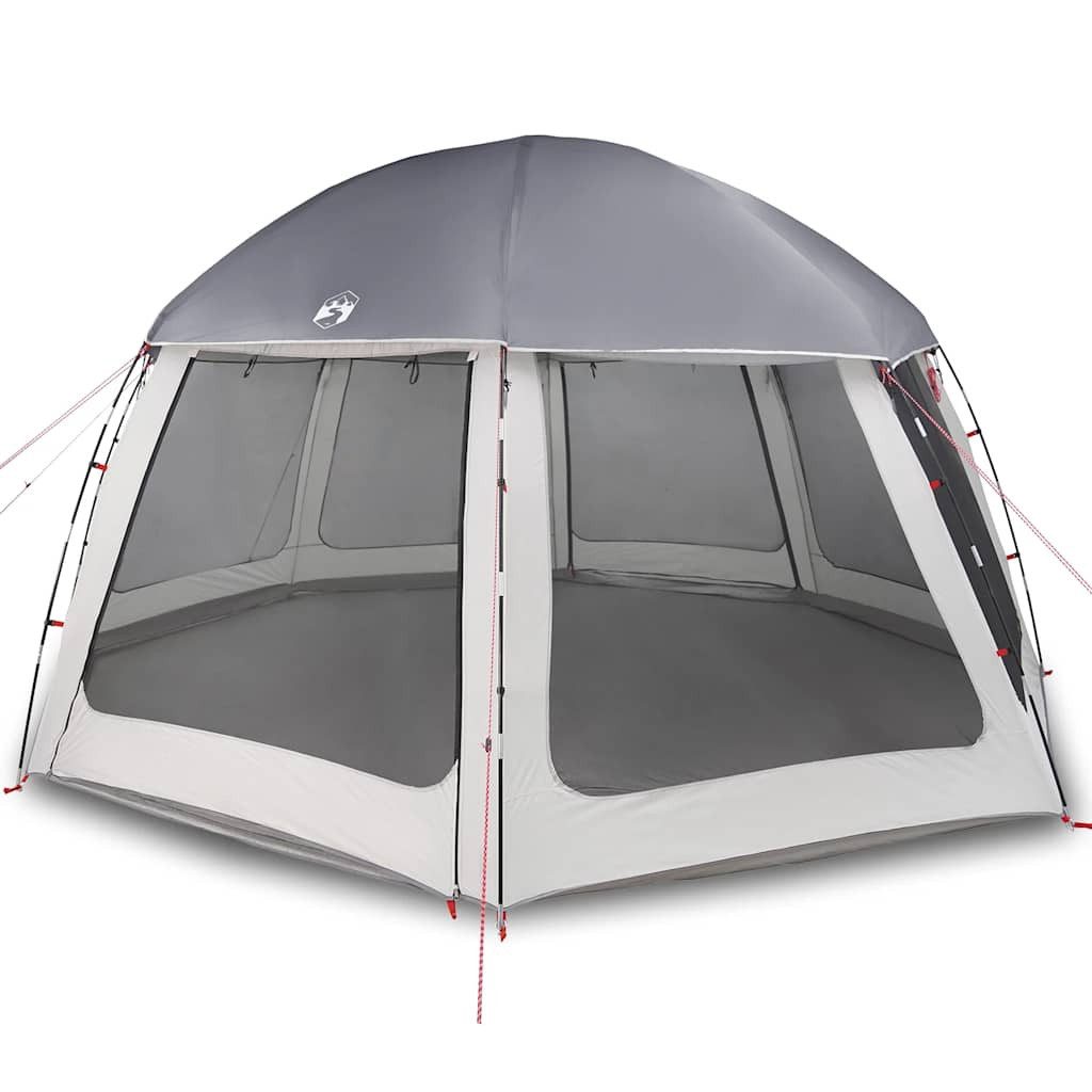 vidaXL Kuppelzelt Poolzelt mit abnehmbarem Überzelt Netzwänden Grau 510x510cm, (1 tlg)