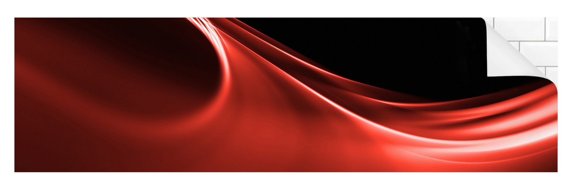 Bilderdepot24 Küchenrückwand rot dekor Abstrakt Wandpaneel Red Wave Wandverkleidung Küche, (1-tlg., Nischenrückwand - für Fliesenspiegel ohne Bohren - matt), Spritzschutz Rückwand Küche Herd - Folie selbstklebend versch. Größen