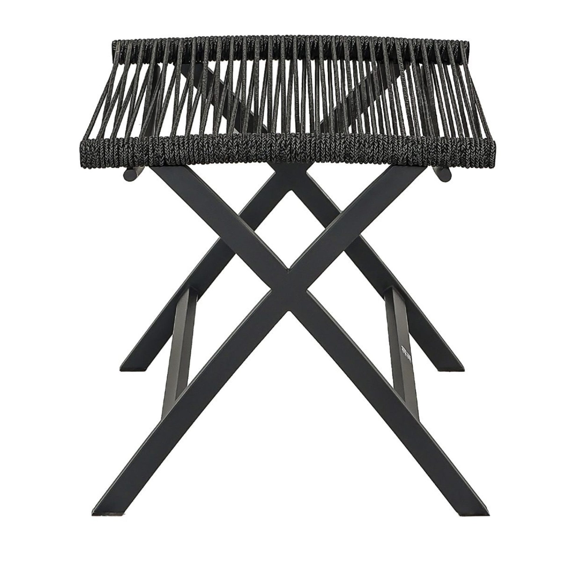 CASA DOMA Gartenlounge-Hocker Mineo, Gartenhocker, Fußhocker, Edelstahl anthrazit, Rope