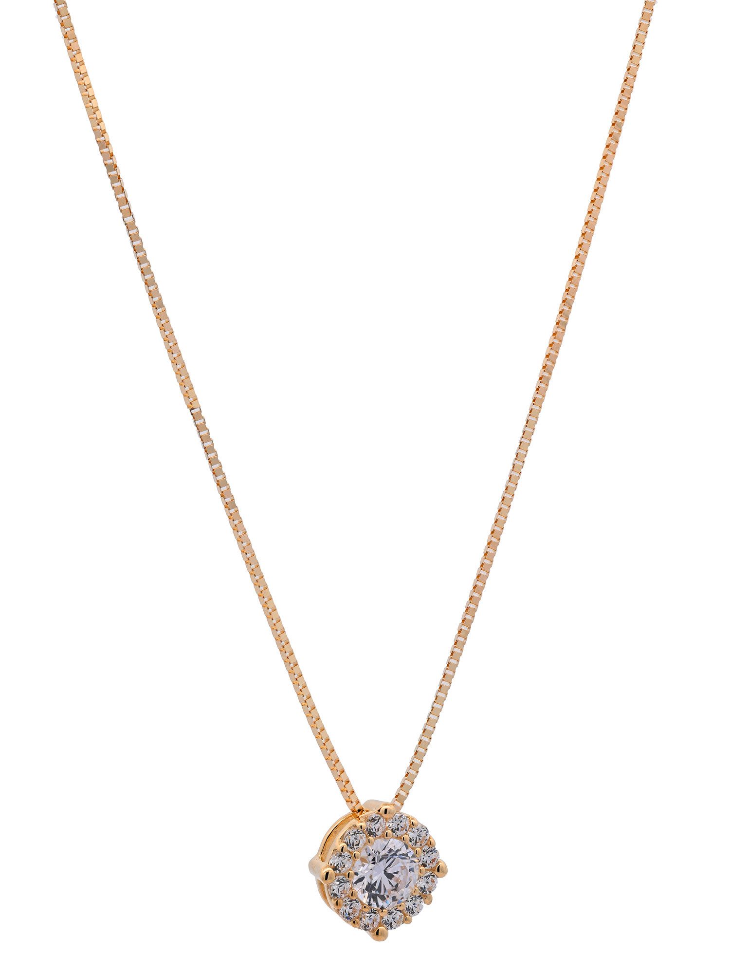 Goldkette Goldkette Collier Kette Halskette Zirkonia massiv 375-9 Karat Gold