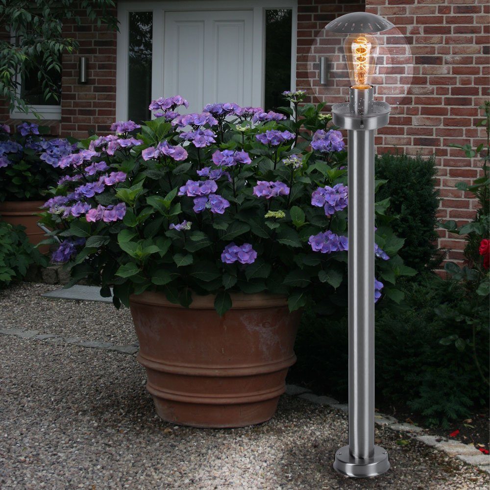 etc-shop LED Außen-Stehlampe, 2er Set Steh Set Lampe im Leuchte Garten Terrasse Außen Kugel Strahler