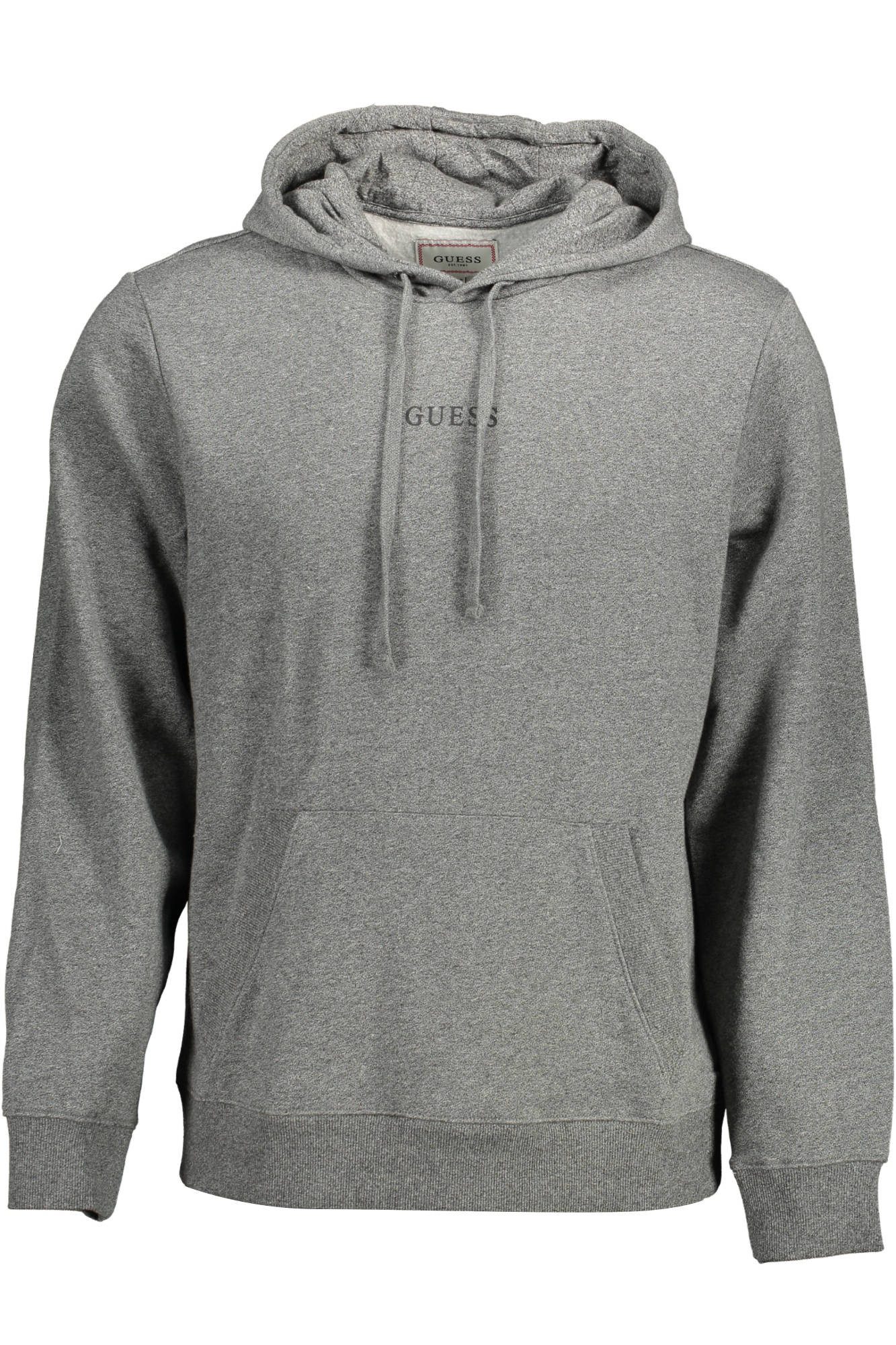 GUESS JEANS Sweatshirt Herren Grauer Kapuzenpullover aus Bio-Baumwolle mit