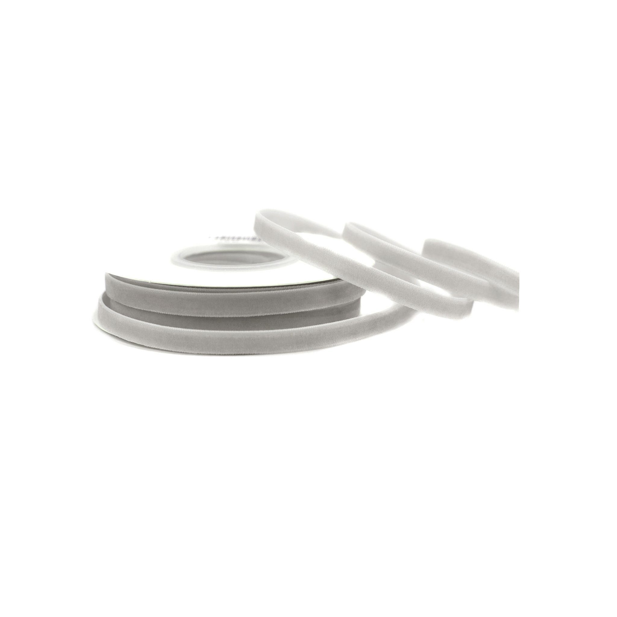 Creativery Samtband, Samtband 6mm x 10m Rolle Silber / Grau