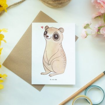 Mr. & Mrs. Panda Grußkarte Plumplori Glücklich - Weiß - Geschenk, Geburtstagskarte, Klappkarte, Hochwertiger Karton