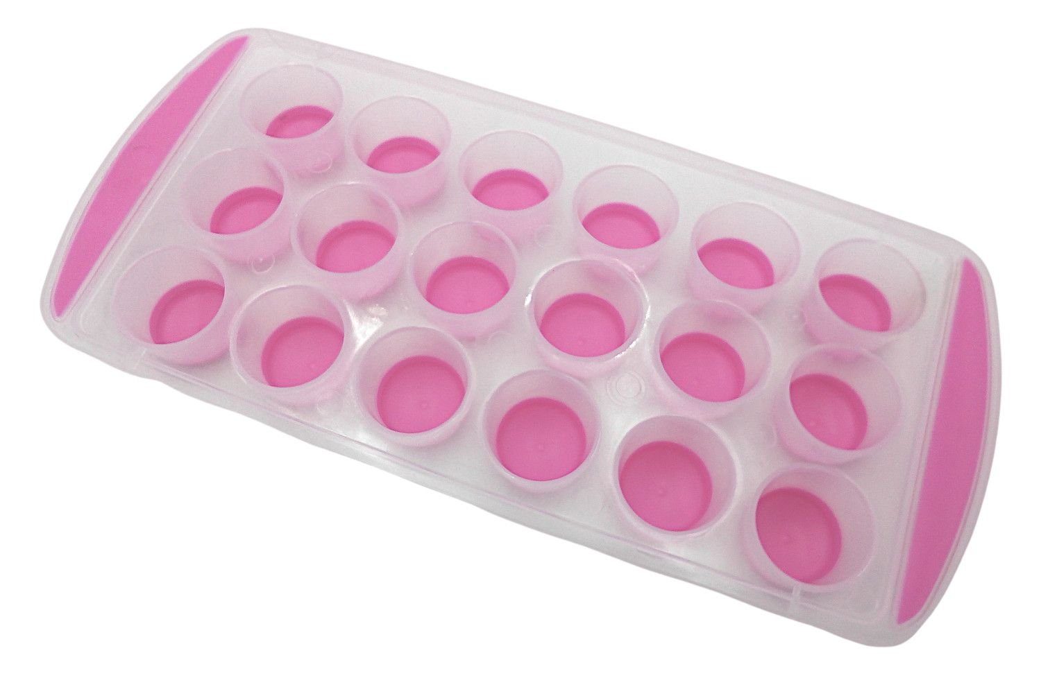BURI Eiswürfelform Eiswürfelform Eiswürfelbehälter Eiswürfelbereiter Eiswürfelbox Silikon pink
