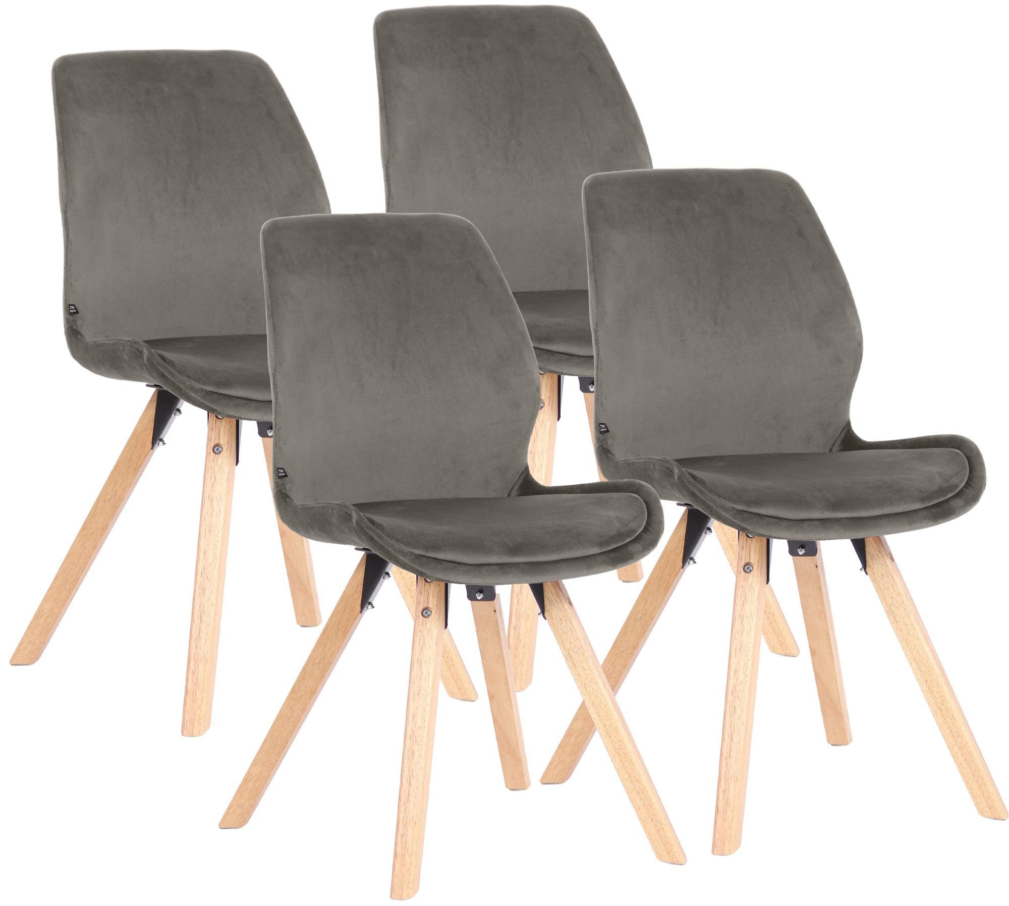 CLP Esszimmerstuhl Luna (4er Set, 4 St), Kunststoff/ Kunstleder/ Stoff/ Samt