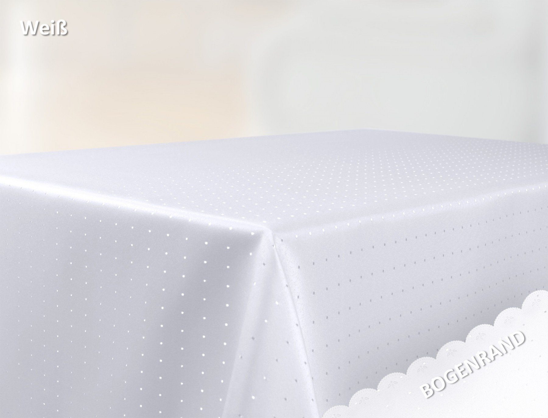 Beautex Tischdecke Damast Punkte bügelfrei fleckenabweisend pflegeleichte Tischwäsche (1-tlg), fleckenabweisend, Lotuseffekt, formstabil, strapazierfähig – Bild 2 von 4