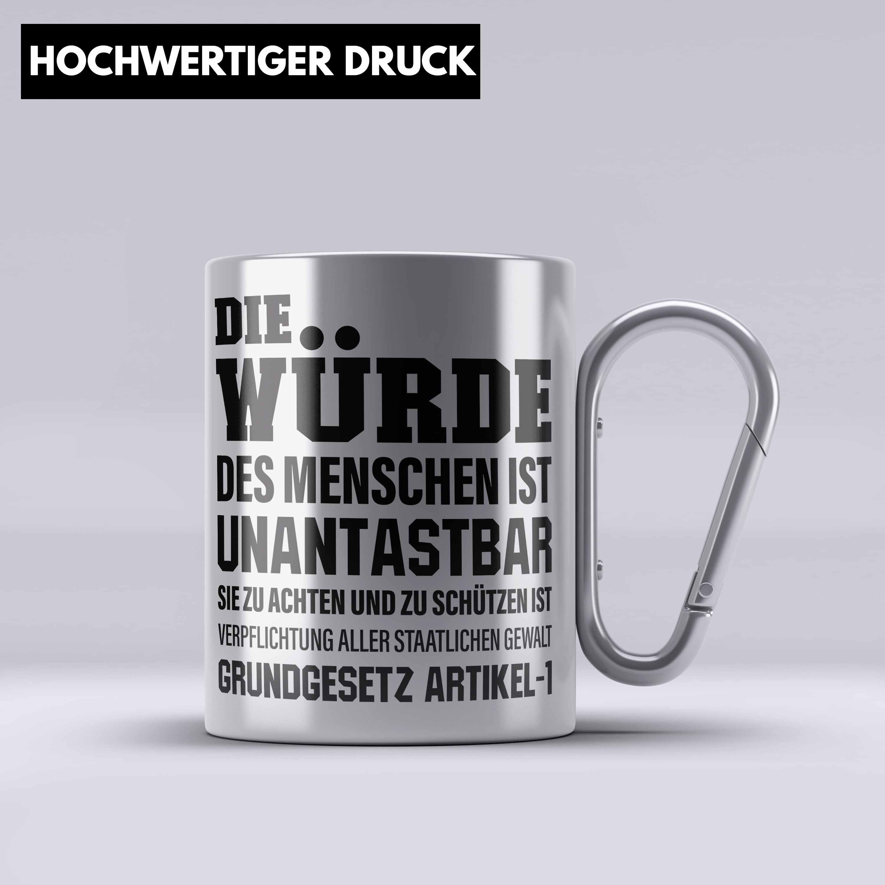 für Silber mit Geschenki Spruch Juristin Thermotasse Jurist Geschenk Tasse Edelstahl Trendation Jura