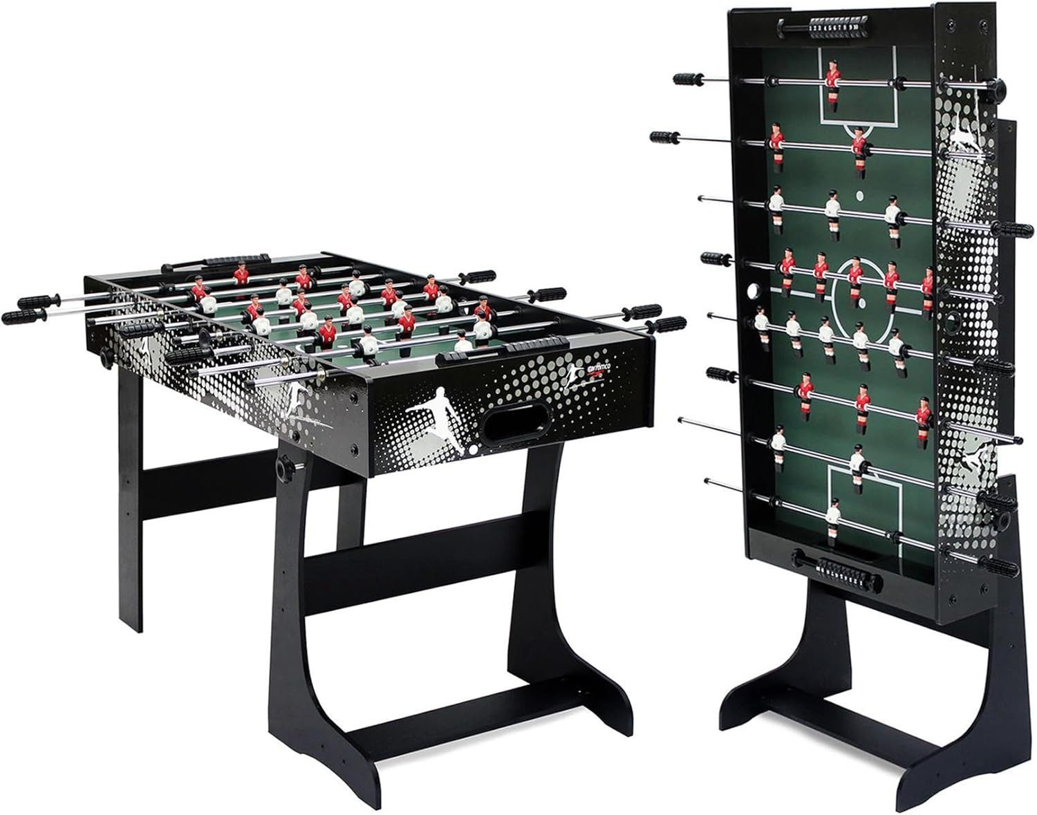 Carromco Kickertisch Tischkicker Rialto XT - klappbarer Kicker für Kinder & Jugendliche, 2–4 Spieler, inkl. 2 Bälle & Wandhalterung