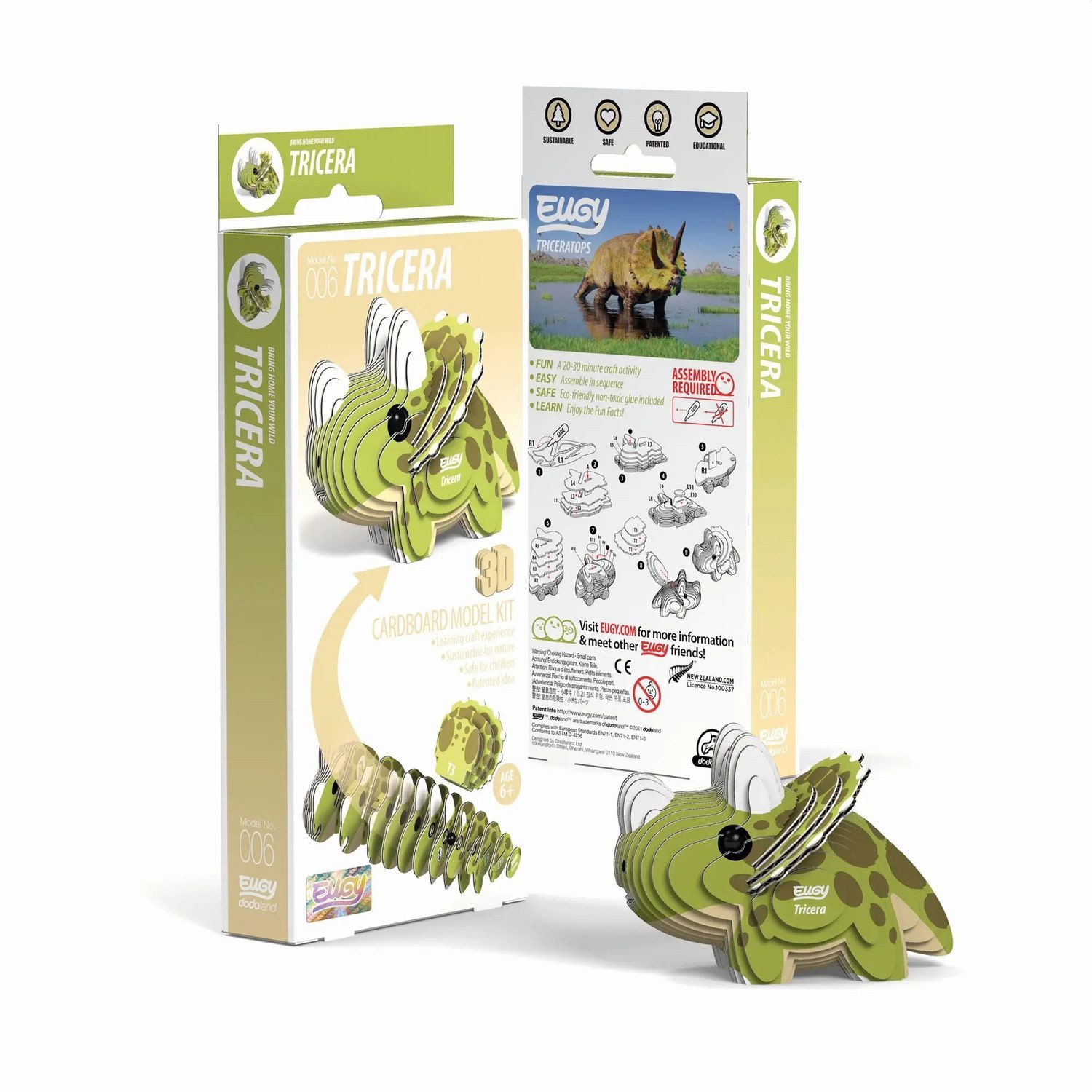 BrainBox Spiel EUGY - 3D Bastelset Triceratops