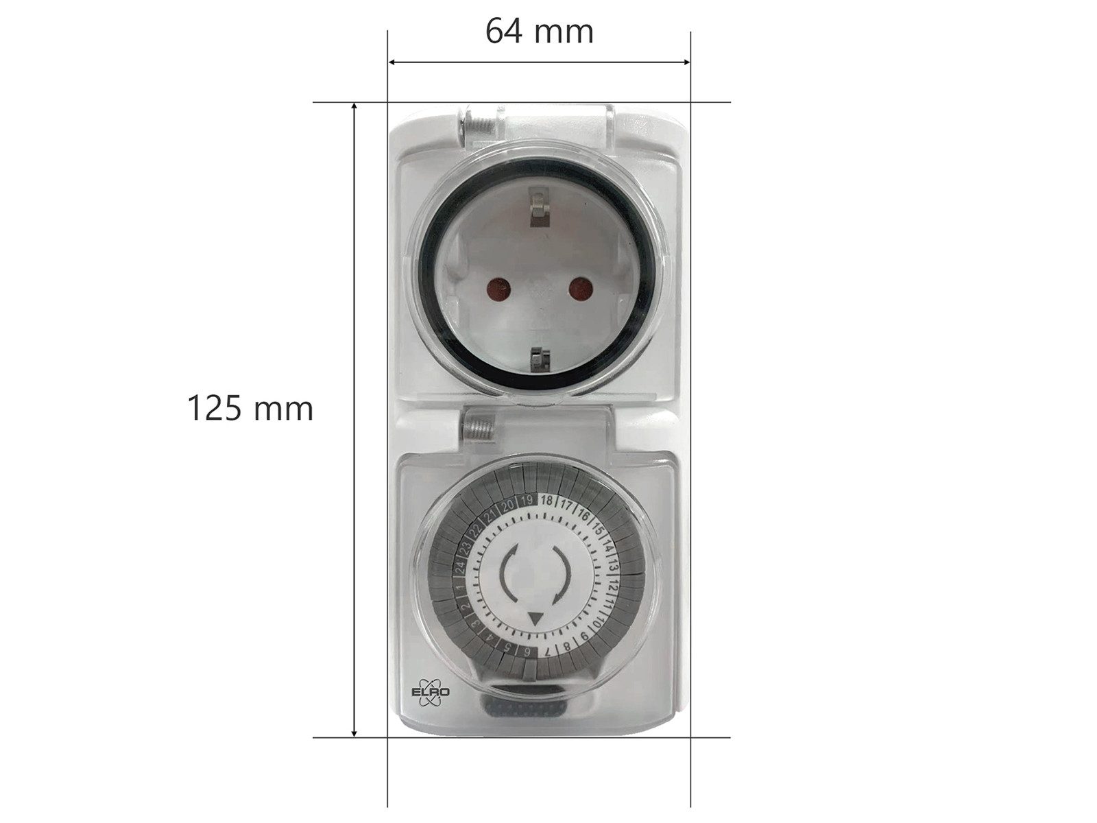 Elro Tageszeitschaltuhr, analog, 3er Set analoge Zeitschaltuhr für Außen-Steckdosen, Outdoor Timer 13cm